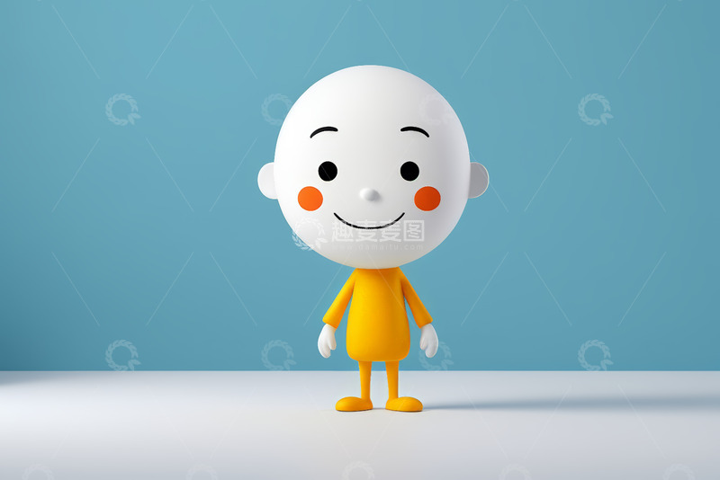 高清大图下载【趣麦麦图】黄色卡通角色正面站立形象