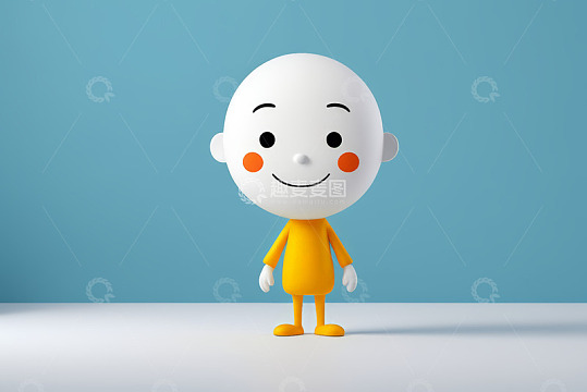 黄色卡通角色正面站立形象