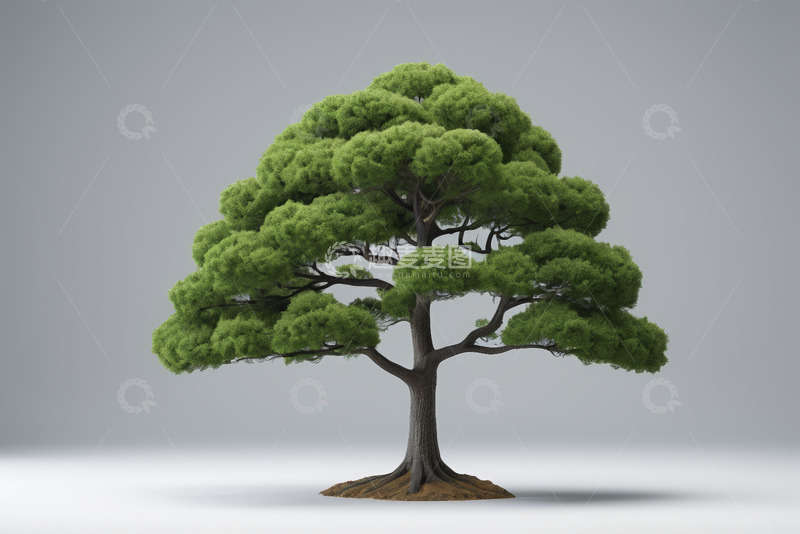 高清大图下载【趣麦麦图】绿色树木植物三维渲染素材