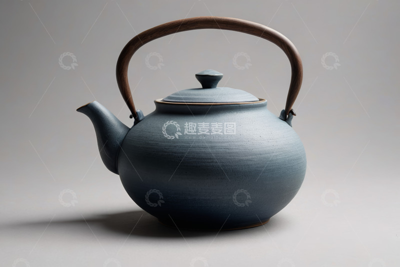 高清大图下载【趣麦麦图】青色茶壶特写素材