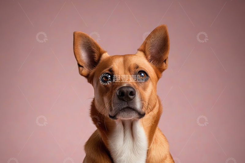 高清大图下载【趣麦麦图】棕色小狗正面直视特写