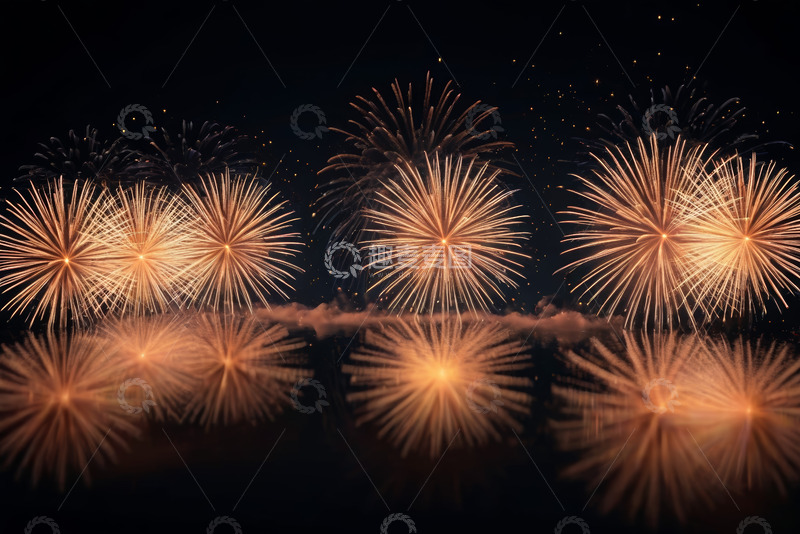 高清大图下载【趣麦麦图】夜空中绽放的绚烂烟花