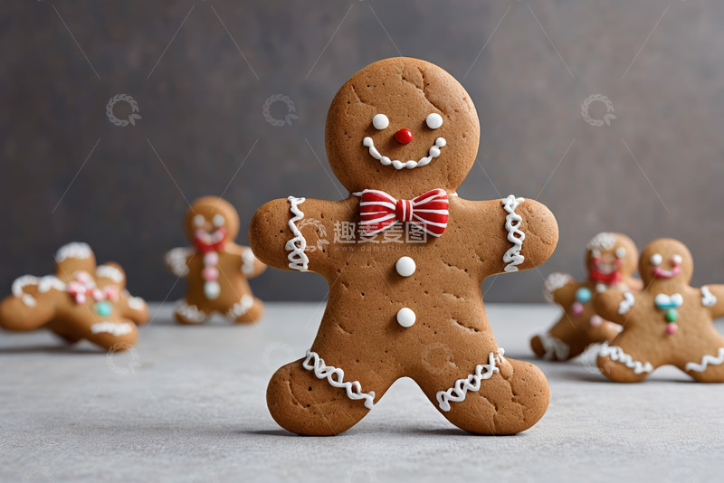 高清大图下载【趣麦麦图】姜饼人造型饼干特写