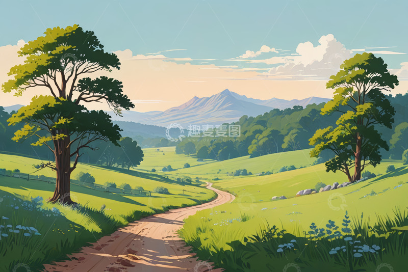 高清大图下载【趣麦麦图】田园风光乡村小路风景