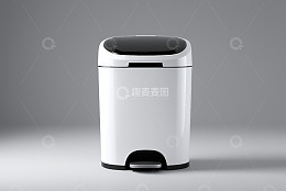白色脚踏式垃圾桶特写