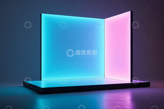 发光霓虹展示台背景场景