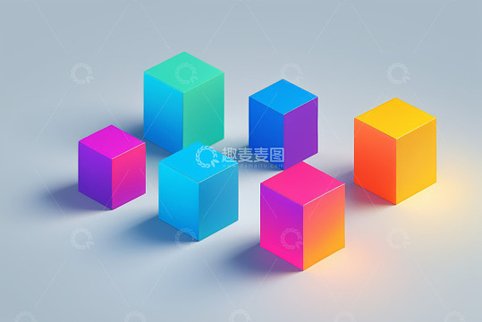 多彩立方体几何图形展示