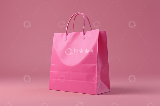 粉色购物袋特写