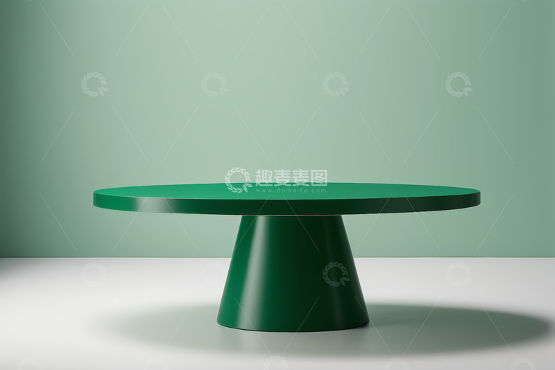 高清大图下载【趣麦麦图】绿色圆形现代风格桌子