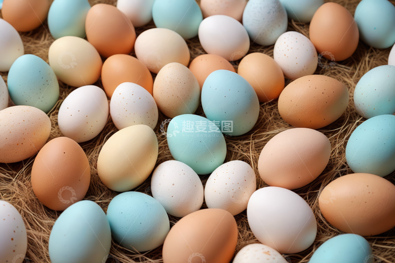 高清大图下载【趣麦麦图】多彩装饰鸡蛋特写