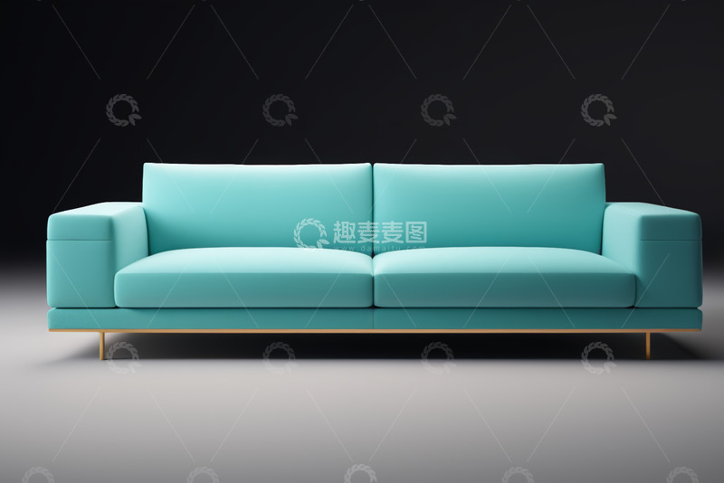 高清大图下载【趣麦麦图】浅蓝色现代简约沙发展示