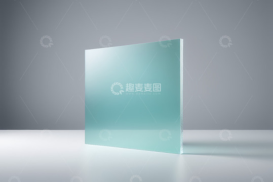 蓝绿色透明玻璃板材展示