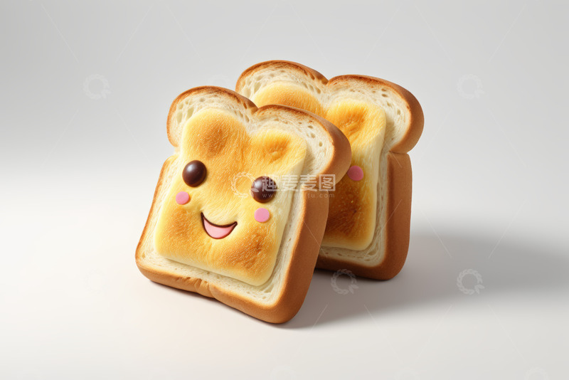 高清大图下载【趣麦麦图】可爱卡通表情的烤面包