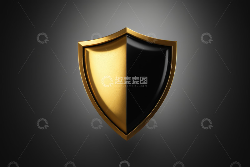 高清大图下载【趣麦麦图】黑金配色盾牌素材