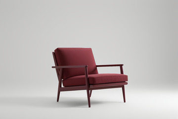 现代红色单人沙发