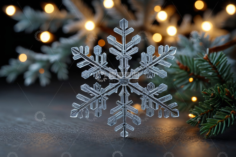 高清大图下载【趣麦麦图】圣诞雪花装饰特写
