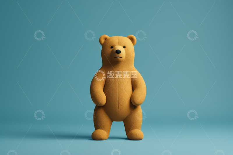 高清大图下载【趣麦麦图】站立黄色卡通熊玩具