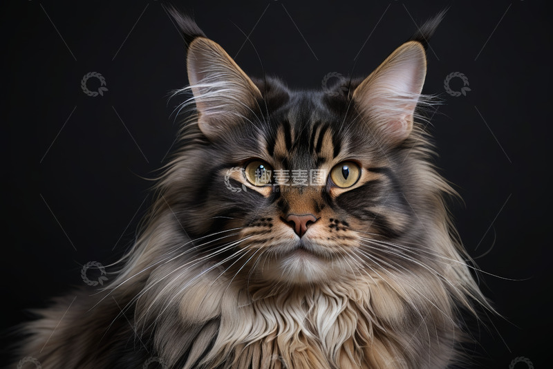 高清大图下载【趣麦麦图】缅因猫特写