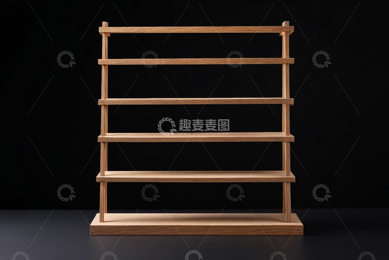 高清大图下载【趣麦麦图】木质多层置物架展示