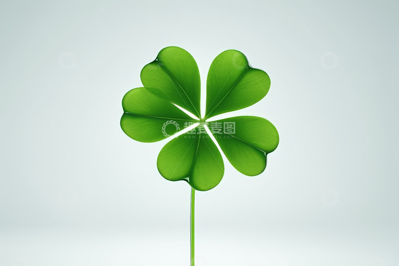 高清大图下载【趣麦麦图】绿色四叶草特写