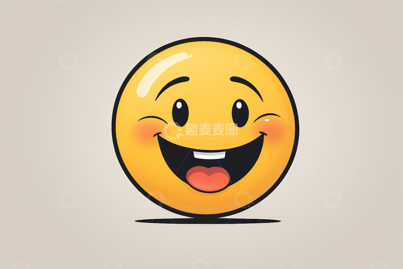 高清大图下载【趣麦麦图】黄色卡通笑脸表情符号