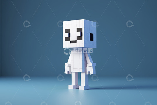 白色方块机器人3D建模