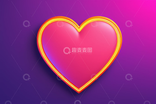 粉色发光心形设计背景