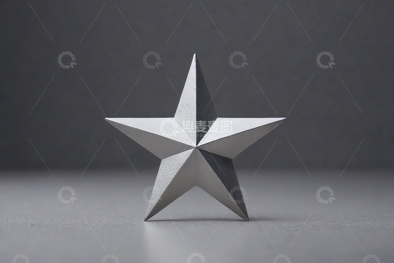 高清大图下载【趣麦麦图】立体五角星金属质感静物