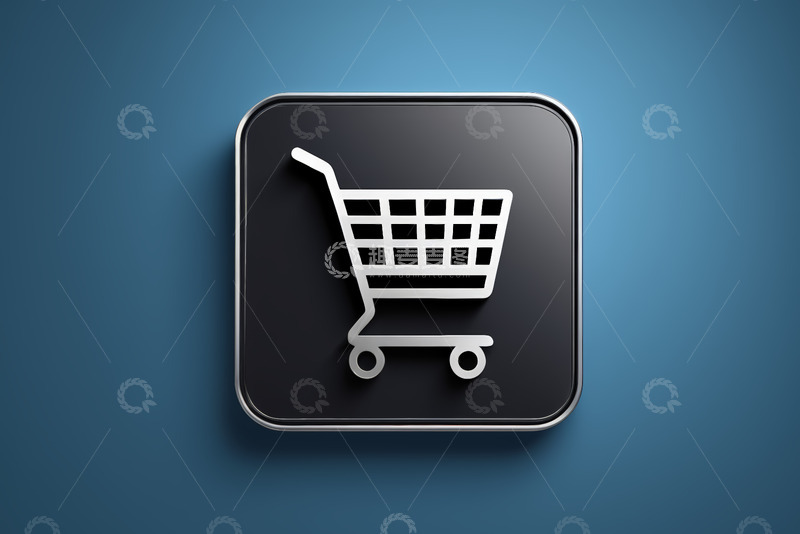 高清大图下载【趣麦麦图】黑色购物车图标按钮