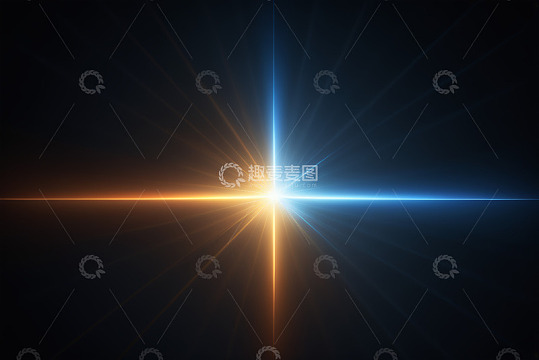 蓝色橙色光线放射背景