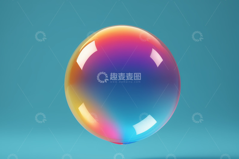 高清大图下载【趣麦麦图】彩色渐变球体背景素材
