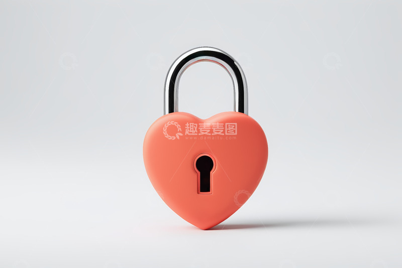 高清大图下载【趣麦麦图】心形挂锁特写