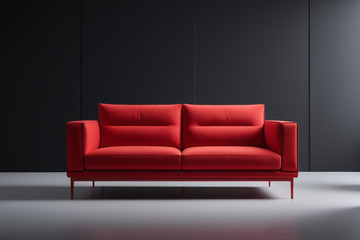 红色现代双人沙发展示