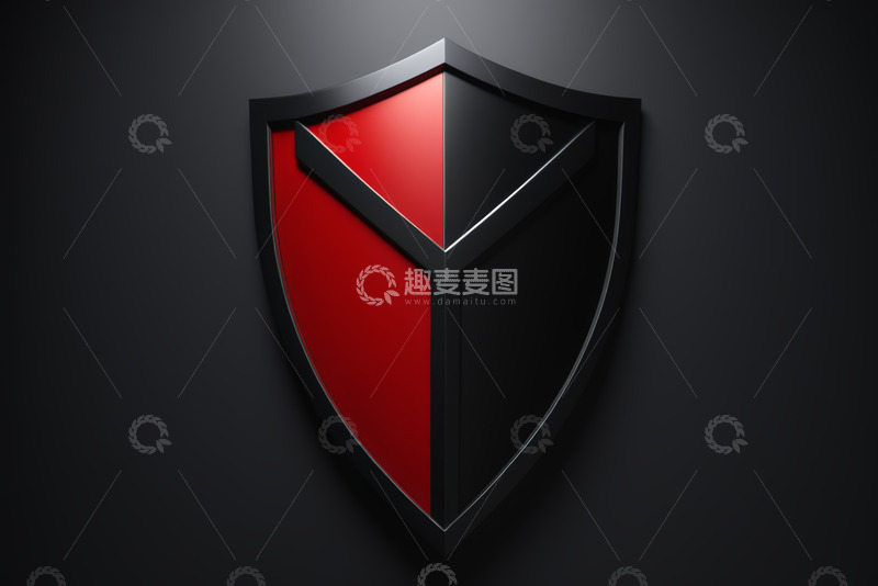 高清大图下载【趣麦麦图】黑红配色盾牌设计图案