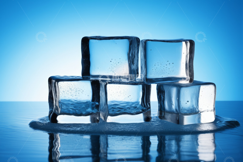 高清大图下载【趣麦麦图】堆叠的透明冰块静物素材