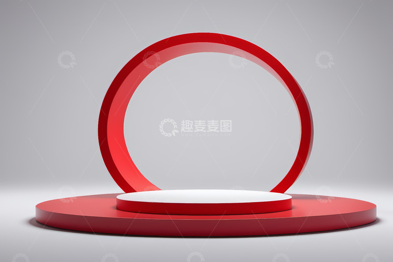 高清大图下载【趣麦麦图】红色圆形展示台
