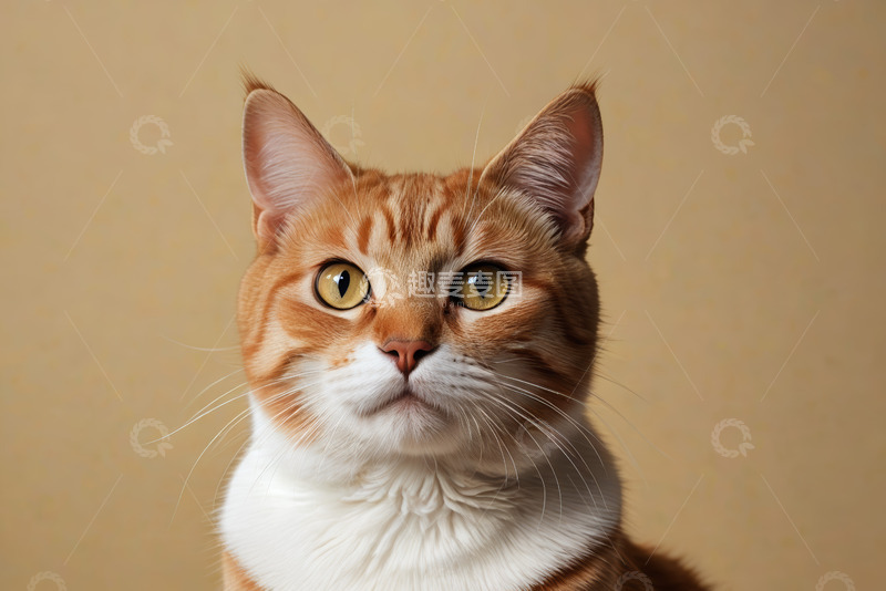 高清大图下载【趣麦麦图】橘白相间猫咪特写