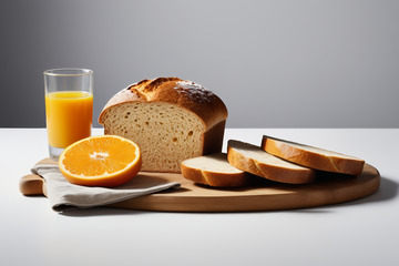 面包橙汁早餐静物组合
