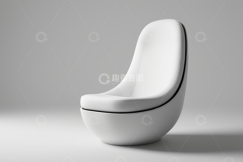 高清大图下载【趣麦麦图】现代白色单人沙发家居素材