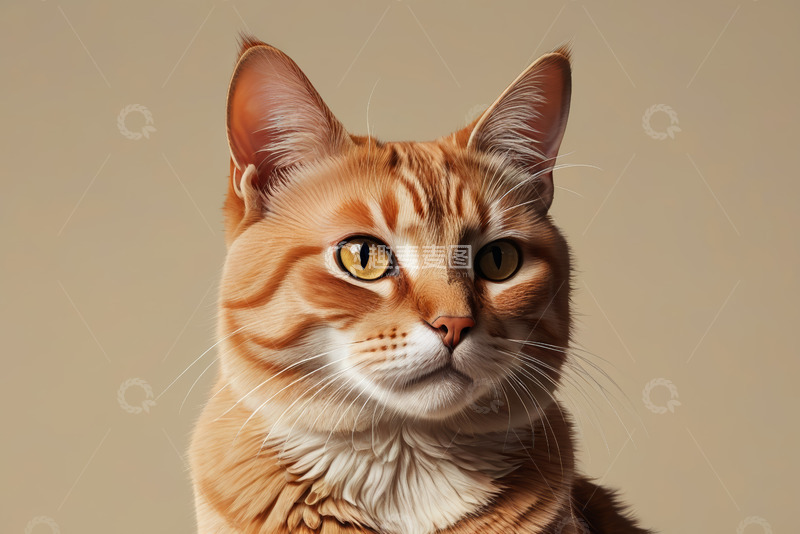 高清大图下载【趣麦麦图】橘色猫咪特写