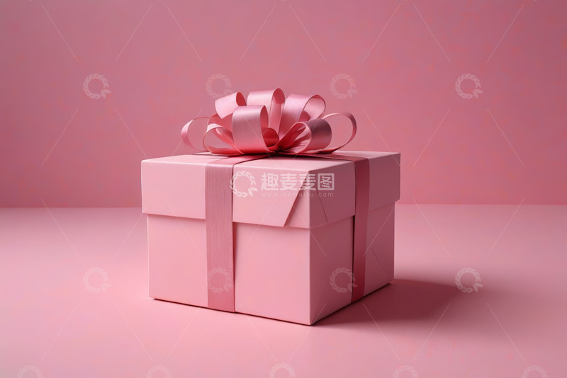 高清大图下载【趣麦麦图】粉色礼物盒带大蝴蝶结