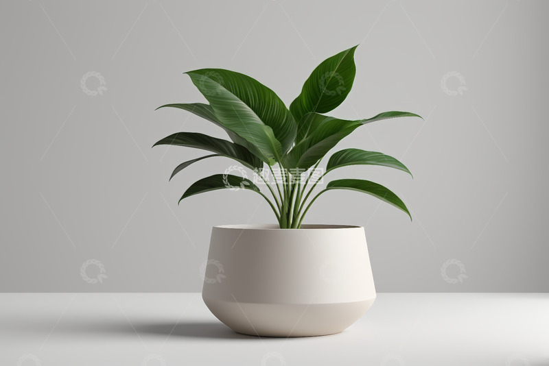 高清大图下载【趣麦麦图】-白色花盆中的绿植盆栽