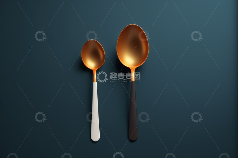 高清大图下载【趣麦麦图】两把不同手柄勺子特写