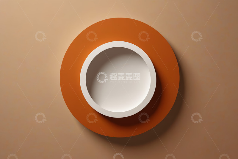 高清大图下载【趣麦麦图】橙色背景圆形立体设计素材