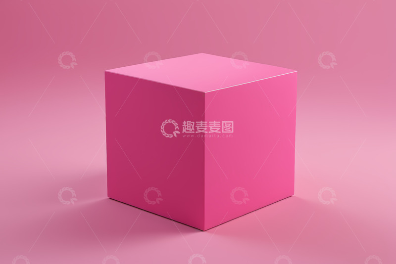 高清大图下载【趣麦麦图】粉色立方体设计素材