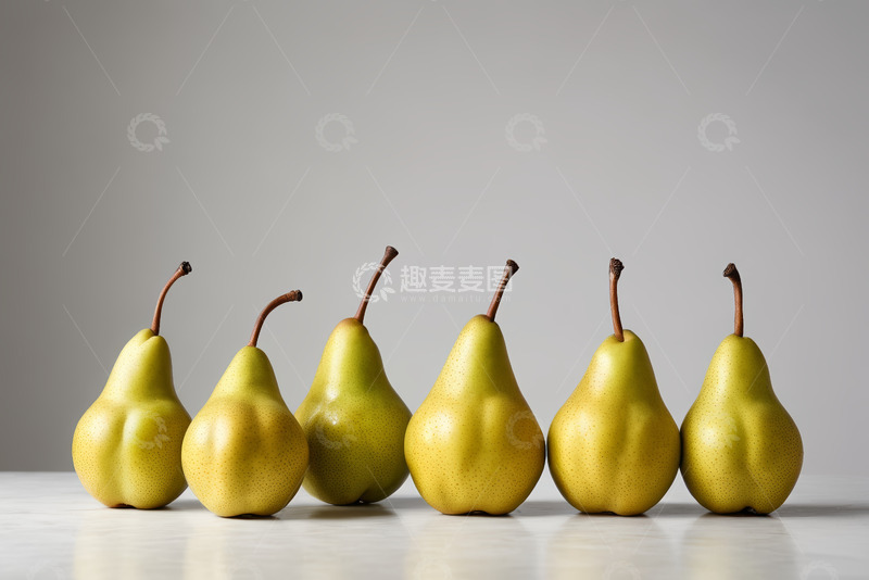 高清大图下载【趣麦麦图】整齐排列的新鲜梨子