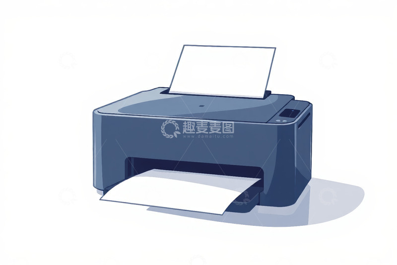 高清大图下载【趣麦麦图】卡通风格家用打印机插画