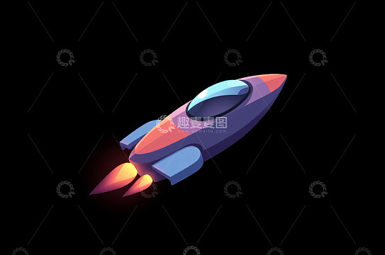 卡通火箭升空画面