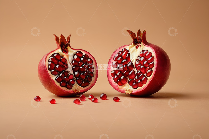高清大图下载【趣麦麦图】切开的新鲜石榴特写