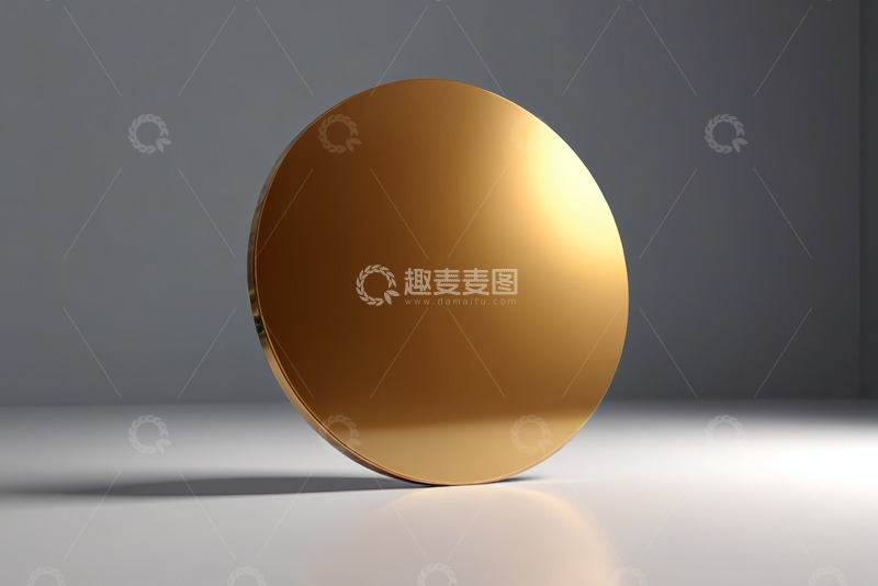 高清大图下载【趣麦麦图】金色圆形物体3D渲染图